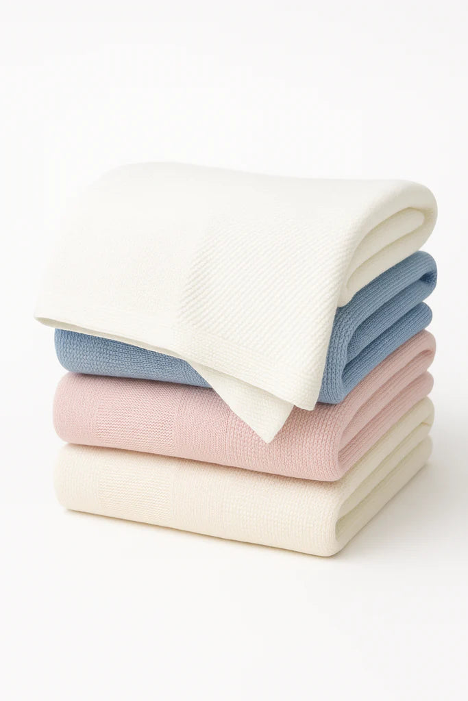 A Soft Idea: Knit Baby Blanket with Textured Border