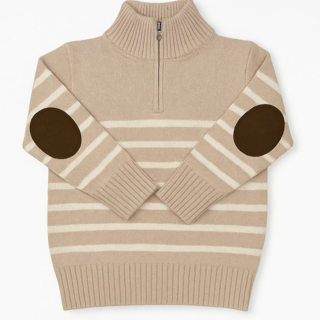 A Soft Idea: Half Zip Striped Sweater