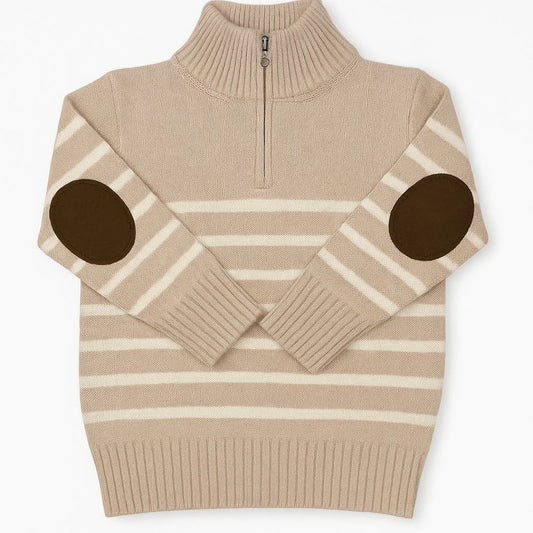 A Soft Idea: Half Zip Striped Sweater