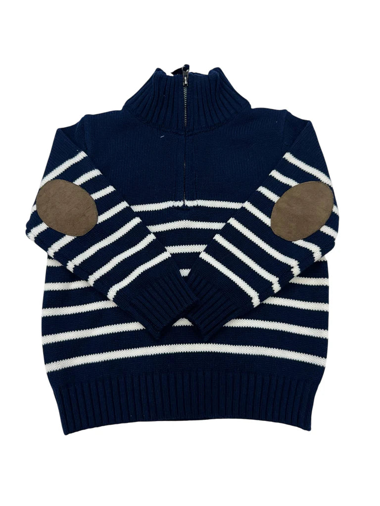 A Soft Idea: Half Zip Striped Sweater